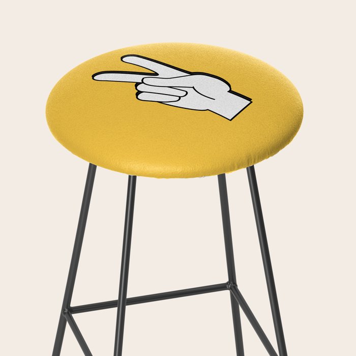 Peace Sign yellow Stool Gallery Image 2