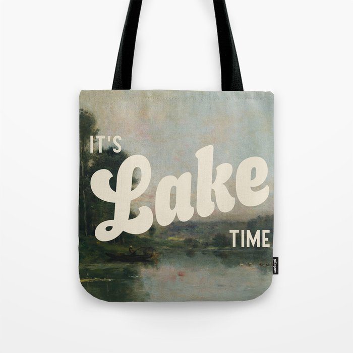 It's Lake Time - Retro Cottage Core Tote Bag Gallery Image 1