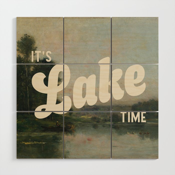 It's Lake Time - Retro Cottage Core Wood Wall Art Gallery Image 1