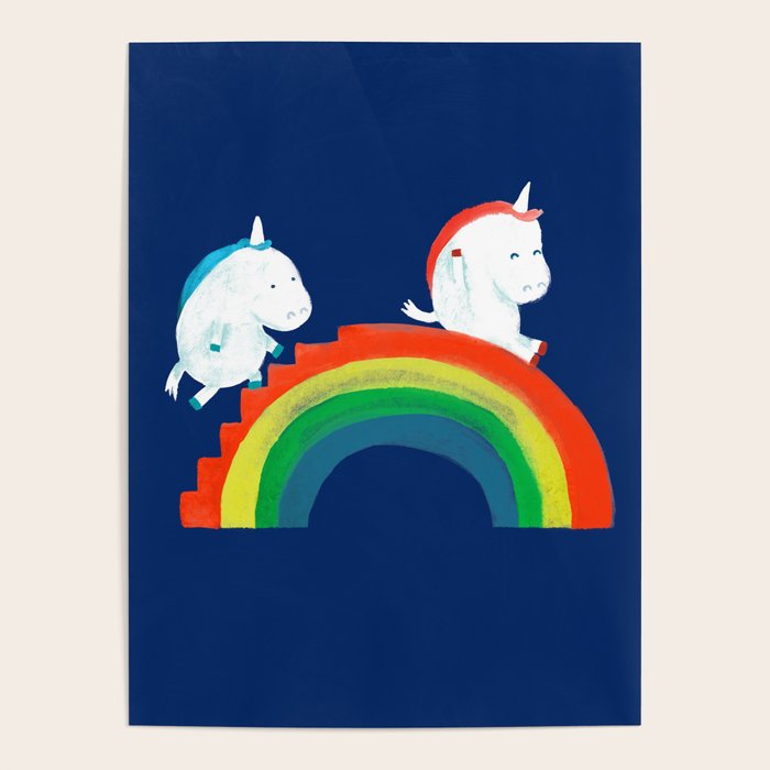 Unicorn on rainbow slide Poster Gallery Image 4
