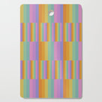 Mixed Stripes Pattern I Colorful Rainbow Cutting Board Gallery Image 1