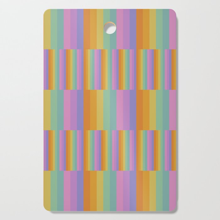Mixed Stripes Pattern I Colorful Rainbow Cutting Board Gallery Image 1