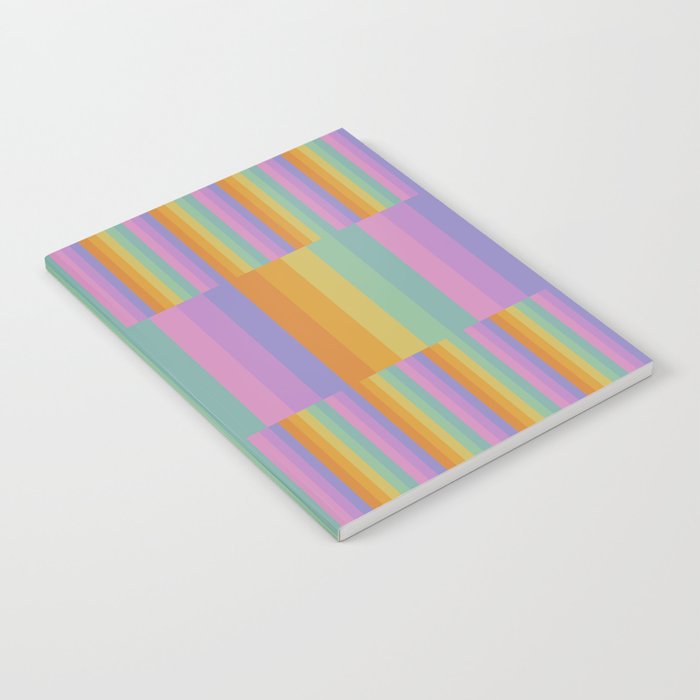 Mixed Stripes Pattern I Colorful Rainbow Notebook Gallery Image 2