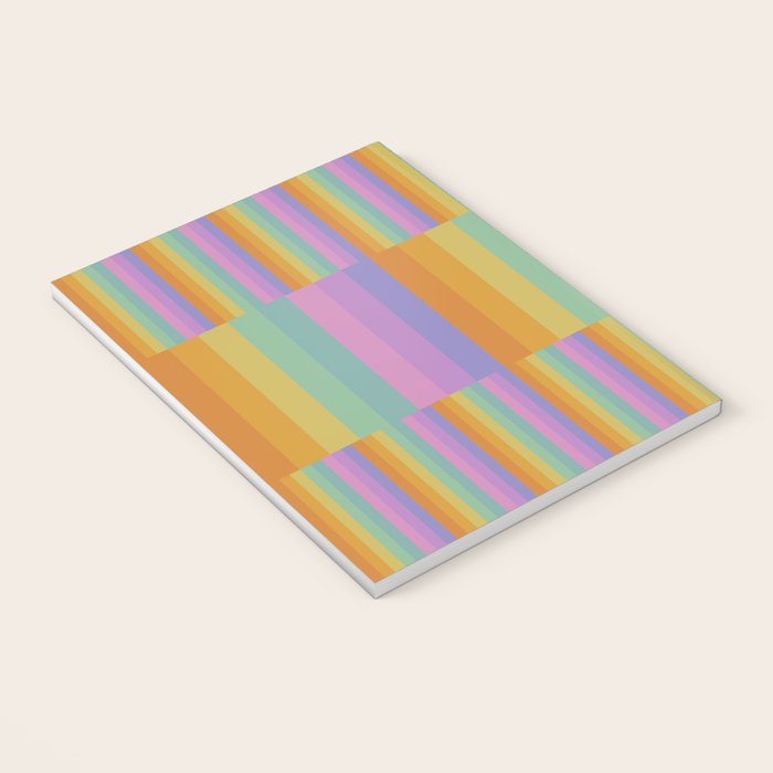 Mixed Stripes Pattern I Colorful Rainbow Notebook Gallery Image 3
