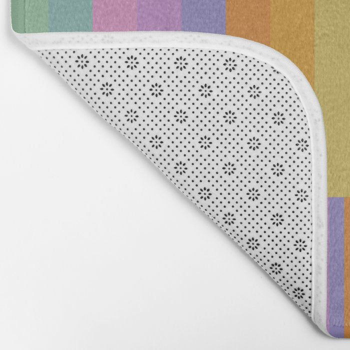 Mixed Stripes Pattern I Colorful Rainbow Bath Mat Gallery Image 2