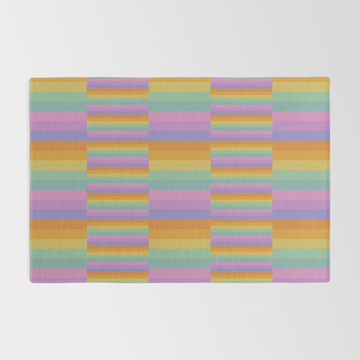 Mixed Stripes Pattern I Colorful Rainbow Rug Gallery Image 2