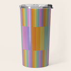 Mixed Stripes Pattern I Colorful Rainbow Travel Mug Gallery Image 2