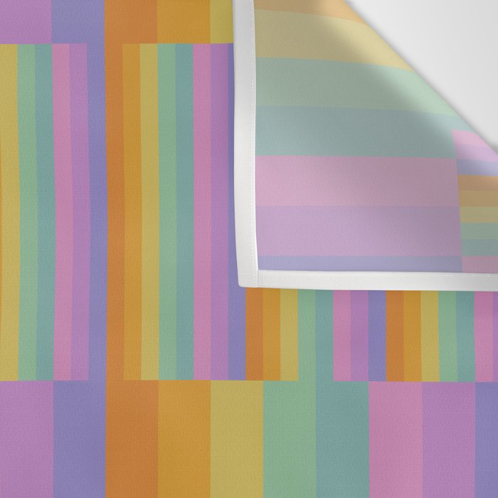 Mixed Stripes Pattern I Colorful Rainbow Wall Tapestry Gallery Image 3