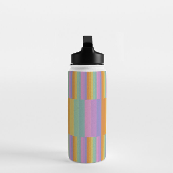 Mixed Stripes Pattern I Colorful Rainbow Water Bottle Gallery Image 3