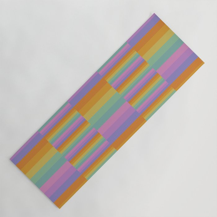 Mixed Stripes Pattern I Colorful Rainbow Yoga Mat Gallery Image 1