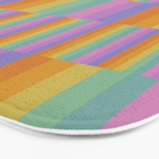 Mixed Stripes Pattern I Colorful Rainbow Bath Mat Gallery Image 3