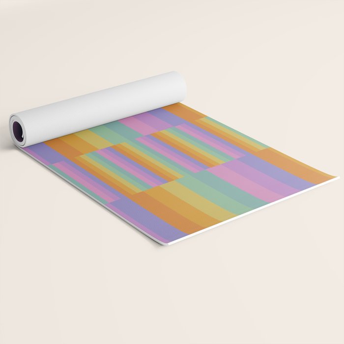 Mixed Stripes Pattern I Colorful Rainbow Yoga Mat Gallery Image 2