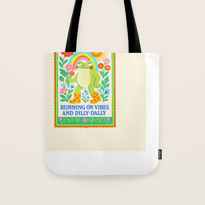 Running on Vibes and Dilly-Dally Tote Bag Gallery Image 1