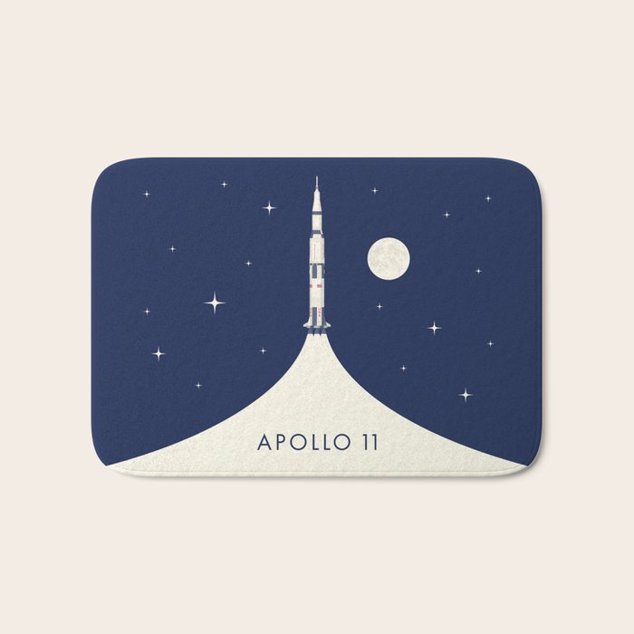 Apollo 11 Space - Saturn Rocket B Bath Mat Gallery Image 1