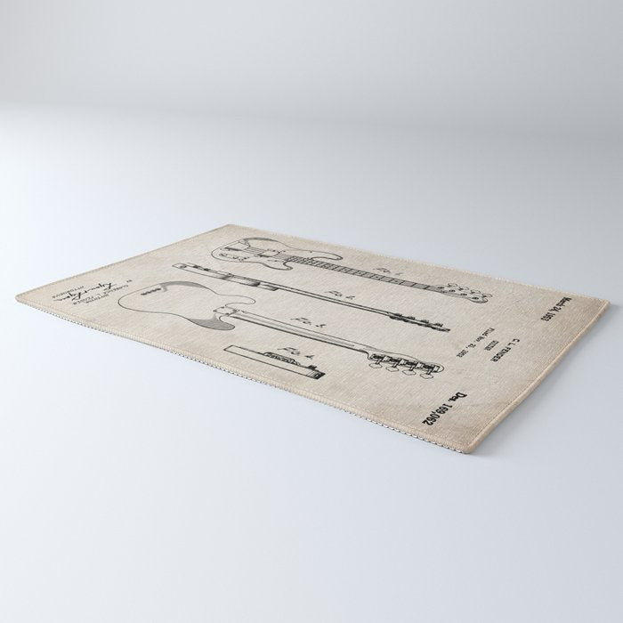 Bass Guitar Patent - Bass Guitarist Art - Antique Rug Gallery Image 3
