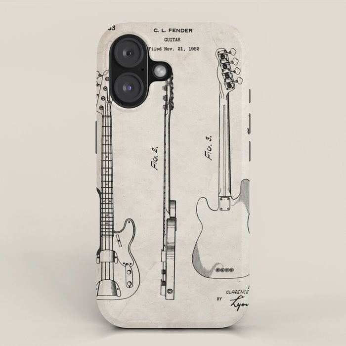 Bass Guitar Patent - Bass Guitarist Art - Antique iPhone Case Gallery Image 1