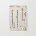 Bass Guitar Patent - Bass Guitarist Art - Antique Bath Mat Gallery Image 1