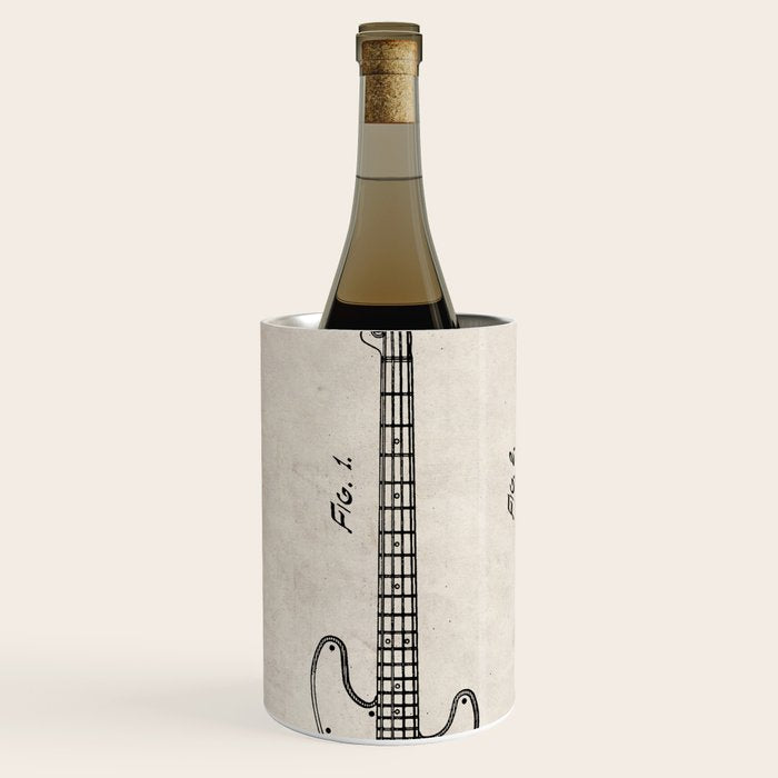 Bass Guitar Patent - Bass Guitarist Art - Antique Wine Chiller Gallery Image 2