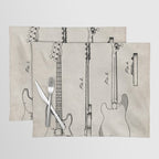 Bass Guitar Patent - Bass Guitarist Art - Antique Placemat Gallery Image 1