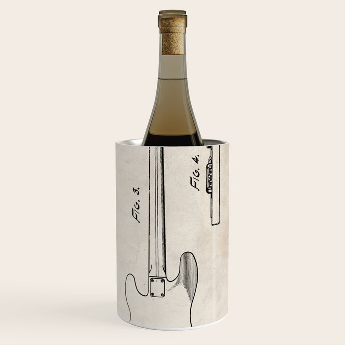 Bass Guitar Patent - Bass Guitarist Art - Antique Wine Chiller Gallery Image 3
