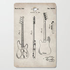 Bass Guitar Patent - Bass Guitarist Art - Antique Cutting Board Gallery Image 1