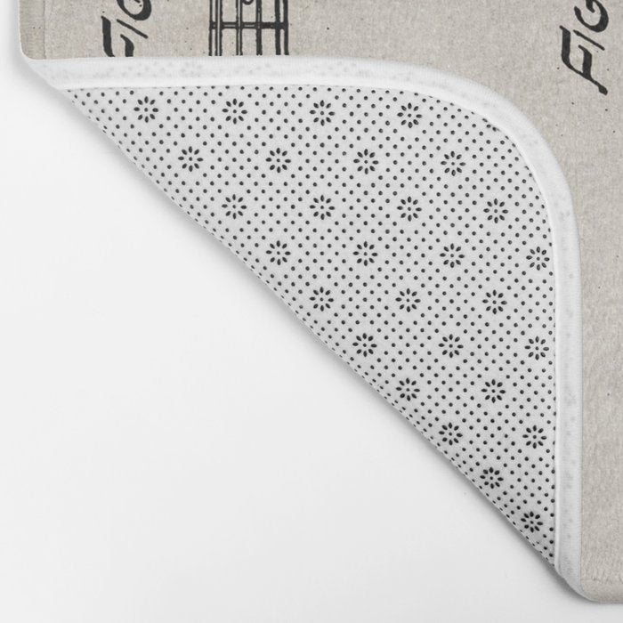 Bass Guitar Patent - Bass Guitarist Art - Antique Bath Mat Gallery Image 2