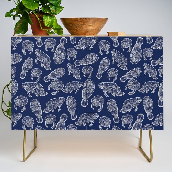 Manatees - Navy Credenza Gallery Image 1