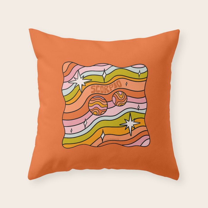 Scorpio Planet Throw Pillow Gallery Image 1