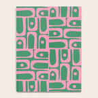 Mid Century Modern Piquet Abstract Multi Geometric Pattern in Retro Pink and Green Notebook Gallery Image 4