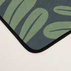 Green and Navy Botanical Scalloped Art Deco Pattern Desk Mat Gallery Image 4