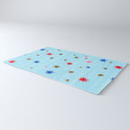 Celestial Star Twinkle in Sky Blue Watercolor Rug Gallery Image 3
