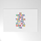 Do Something Today That Your Future Self Will Thank You For in Rainbow Watercolors Welcome Mat Gallery Image 1