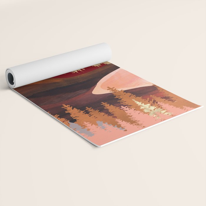 Mountain Forest Lake Yoga Mat Gallery Image 2