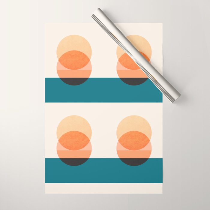 Abstraction_NEW_SUNSET_OCEAN_WAVE_POP_ART_Minimalism_0022D Wrapping Paper Gallery Image 1