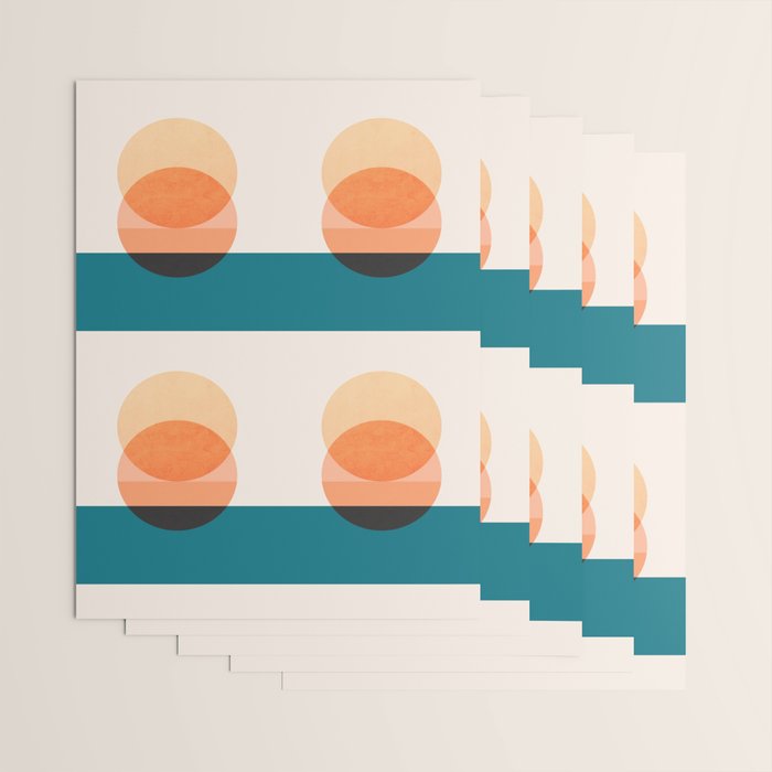 Abstraction_NEW_SUNSET_OCEAN_WAVE_POP_ART_Minimalism_0022D Wrapping Paper Gallery Image 3