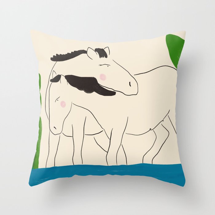 Horses Throw Pillow Gallery Image 1