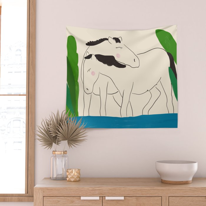 Horses Wall Tapestry Gallery Image 2