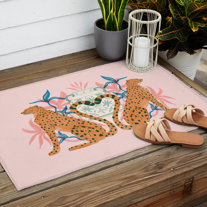 Cheetah Symmetry Outdoor Rug Gallery Image 2