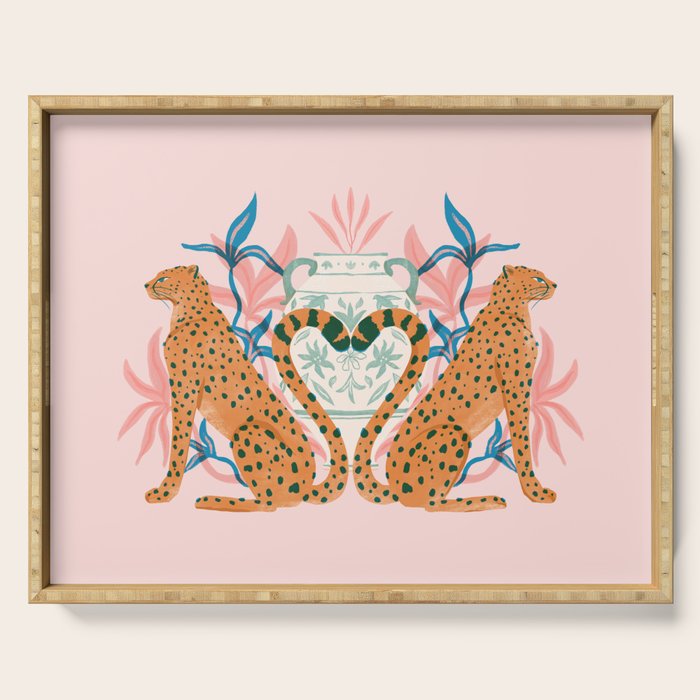 Cheetah Symmetry Serving Tray Gallery Image 1