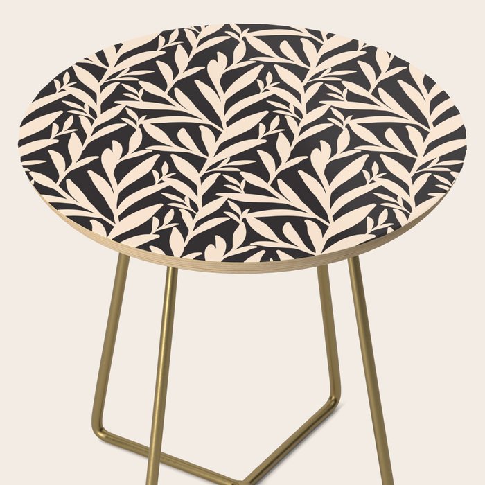 Black and White Leaves 2  Side Table Gallery Image 2