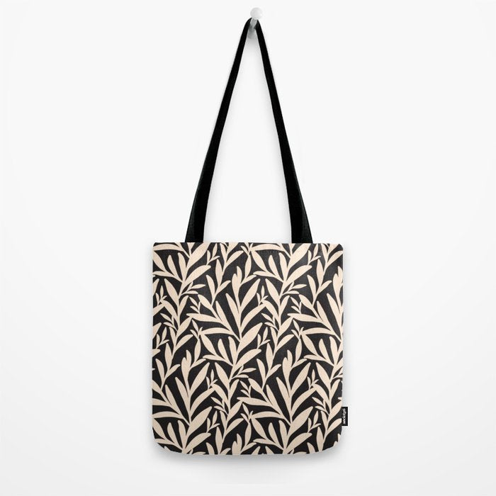 Black and White Leaves 2  Tote Bag Gallery Image 2