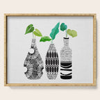 Plants in Black and White Vases Serving Tray Gallery Image 1