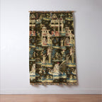 Antique 18th Century Chinoiserie Landscape Tapestry Window Curtain Gallery Image 3