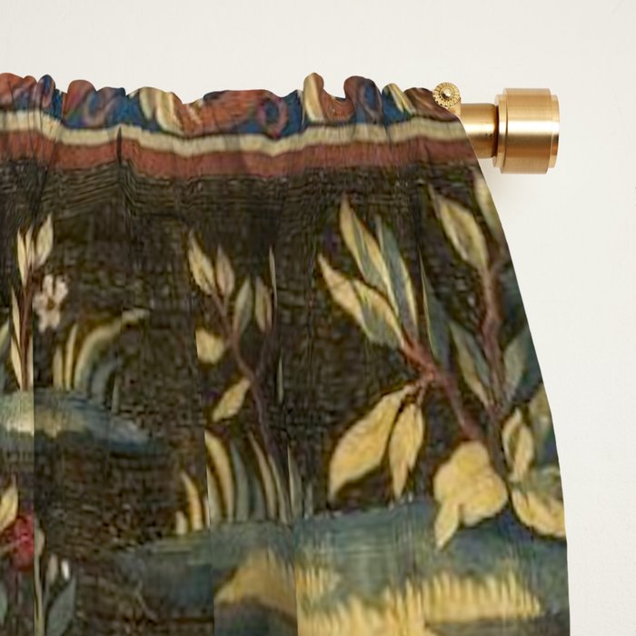 Antique 18th Century Chinoiserie Landscape Tapestry Window Curtain Gallery Image 2