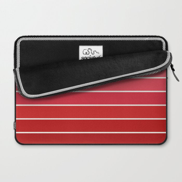Gradient Arch VI Pink and Red Mid Century Modern Rainbow Laptop Sleeve Gallery Image 2