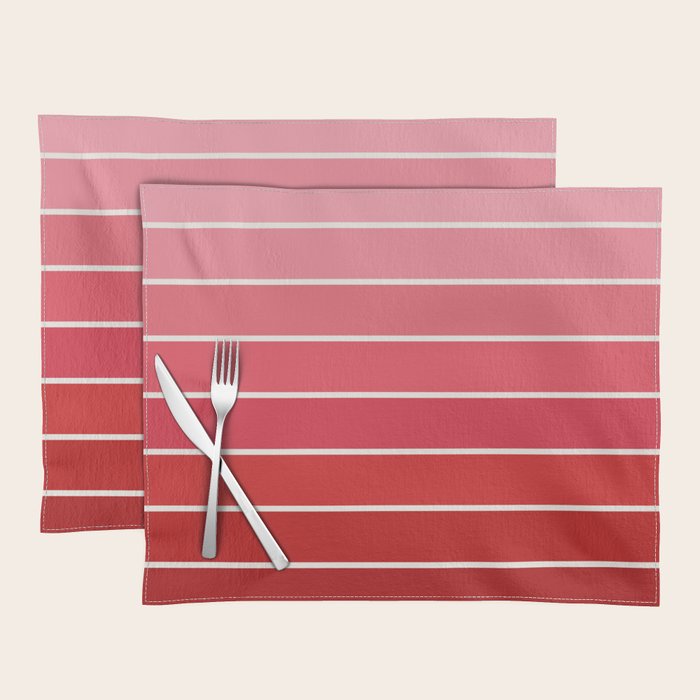 Gradient Arch VI Pink and Red Mid Century Modern Rainbow Placemat Gallery Image 1