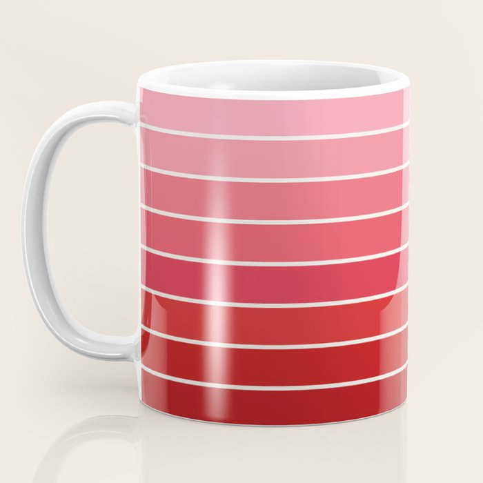 Gradient Arch VI Pink and Red Mid Century Modern Rainbow Coffee Mug Gallery Image 3