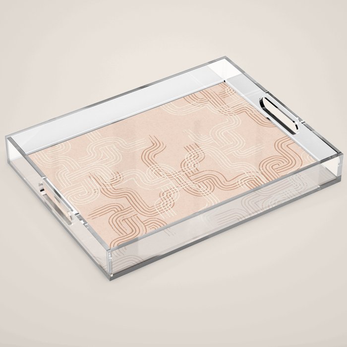 calming essentials traces pale mocha mousse Acrylic Tray Gallery Image 1