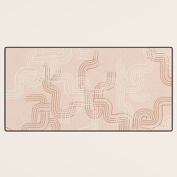 calming essentials traces pale mocha mousse Desk Mat Gallery Image 3