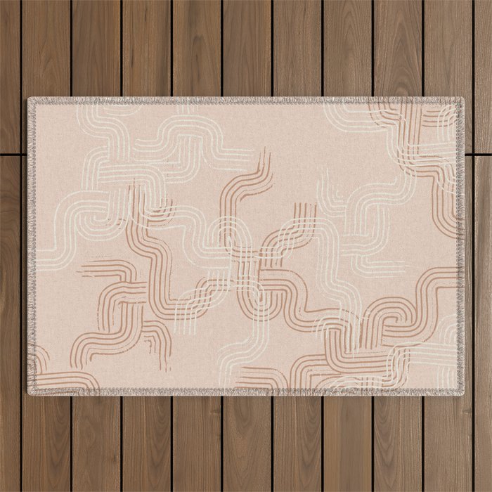 calming essentials traces pale mocha mousse Outdoor Rug Gallery Image 1